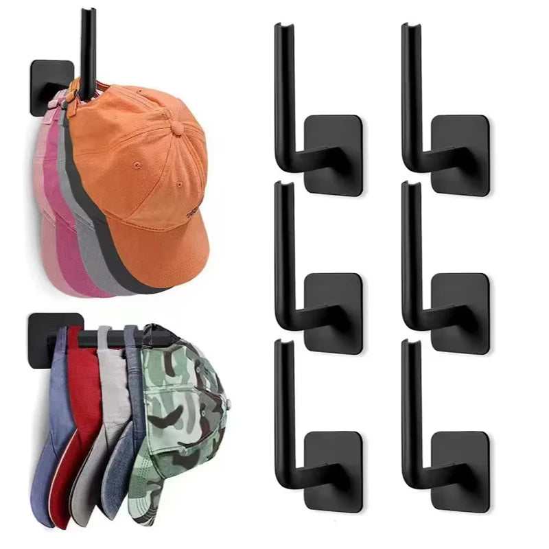 Adhesive No-Punch Wall Hooks for Hats and Shelves