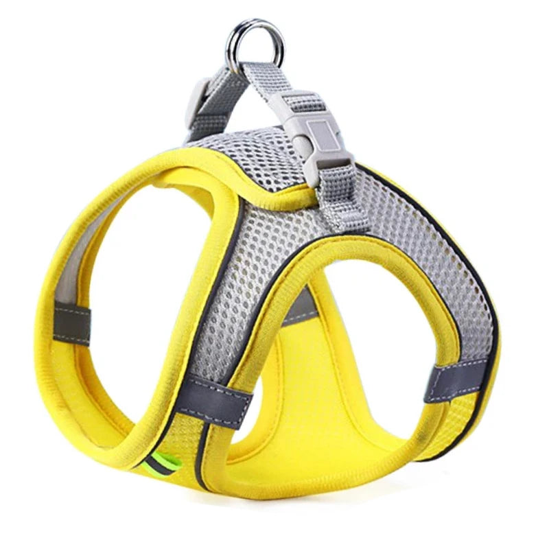 Reflective Breathable Adjustable Cat and Dog Harness Vest with Lead Set