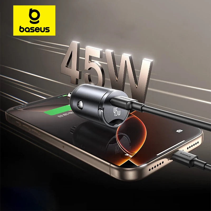 Baseus 45W Mini Car Charger with UFCS PPS PD Fast Charging