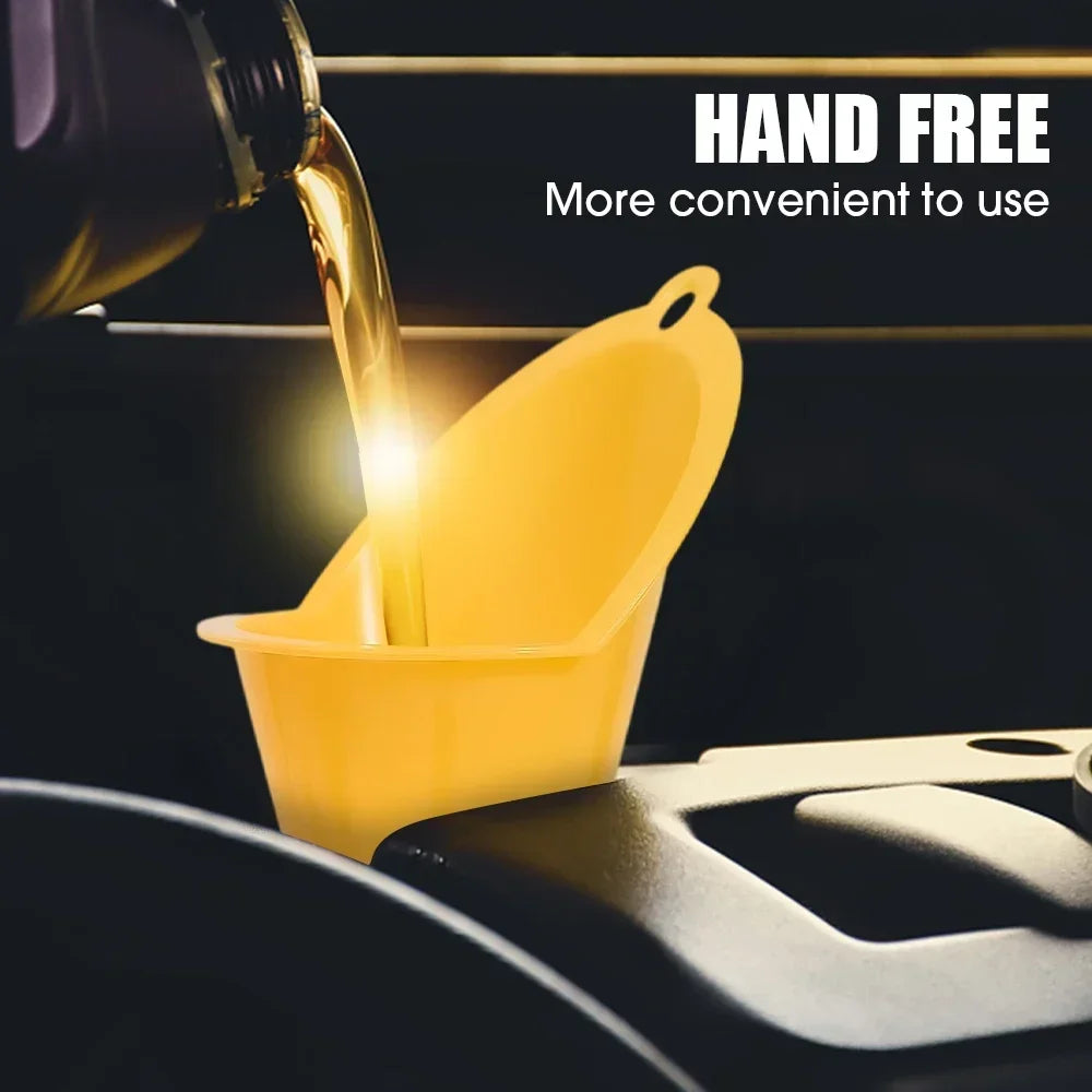 Anti-Splash Long Stem Plastic Oil Funnel for Cars and Motorcycles