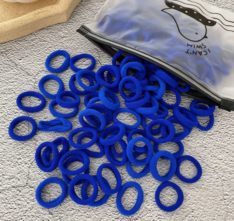 50/100Pcs Colorful Nylon Elastic Hair Ties for Kids