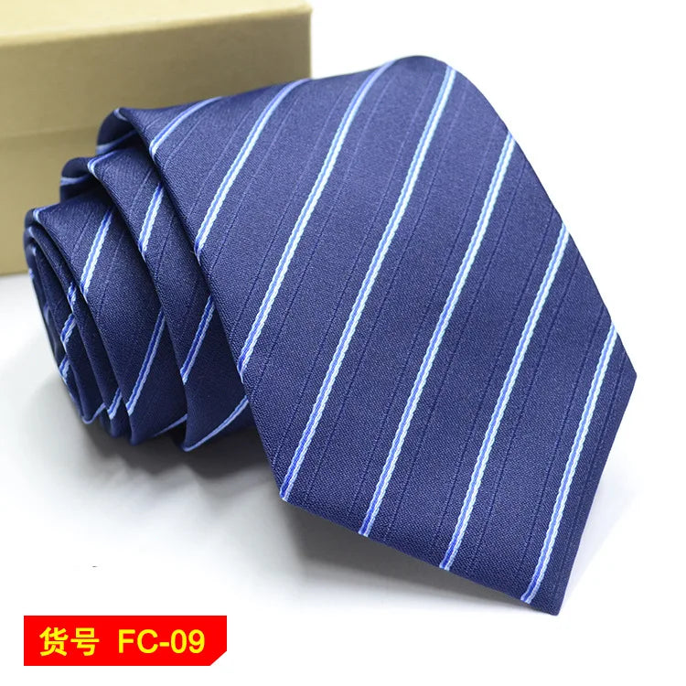 Men's 7-8cm Jacquard Necktie with Floral and Stripe Patterns