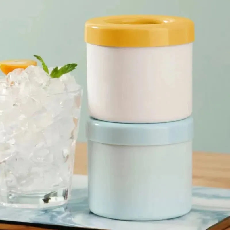 Silicone Round Ice Cube Mold and Freeze Bucket