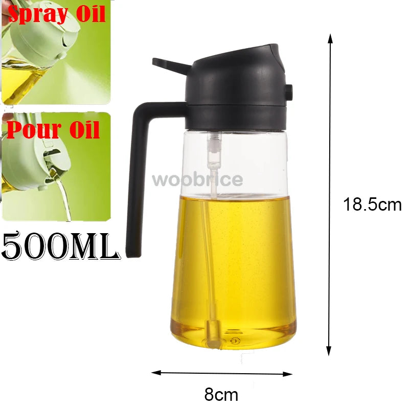 2-in-1 Kitchen Oil Sprayer and Dispenser with Brush