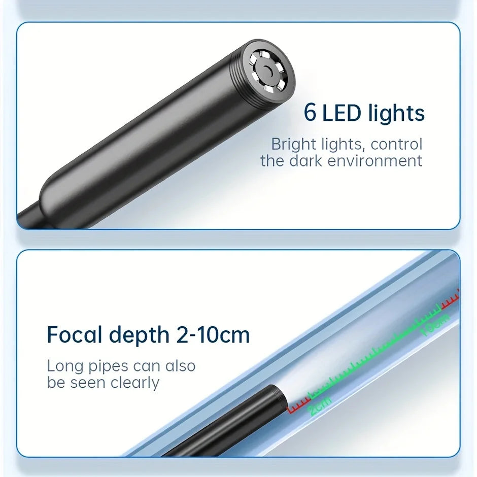 5.5mm USB Type-C Endoscope for Android, IP67 Waterproof Inspection Camera with 6 LEDs