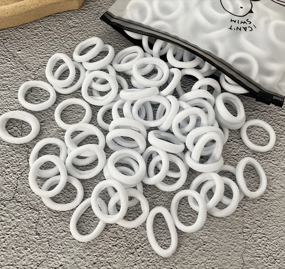 50/100Pcs Colorful Nylon Elastic Hair Ties for Kids