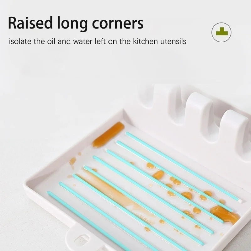 Non-slip Plastic Kitchen Spatula and Spoon Rest Organizer