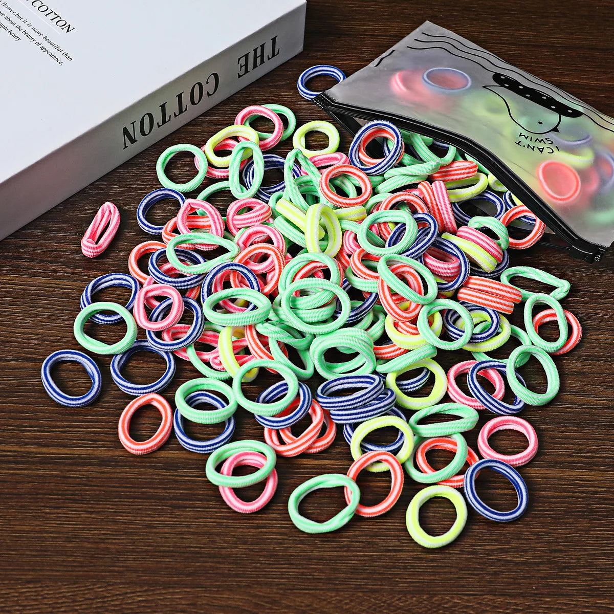 50/100Pcs Colorful Nylon Elastic Hair Ties for Kids