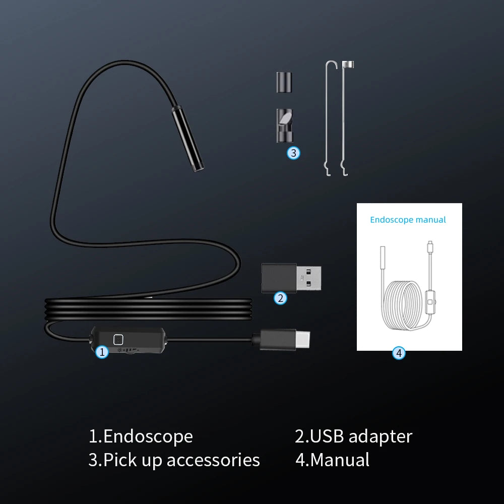 7mm Type-C Android Waterproof Endoscope Camera with 6 LEDs