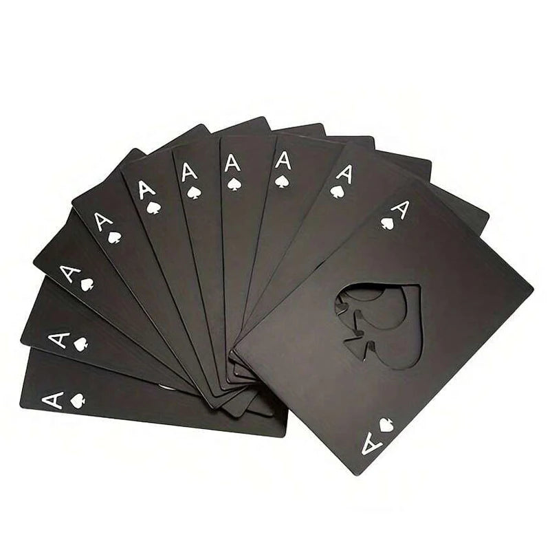 Stainless Steel Ace of Spades Credit Card Bottle Opener