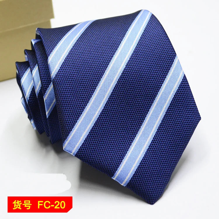 Men's 7-8cm Jacquard Necktie with Floral and Stripe Patterns
