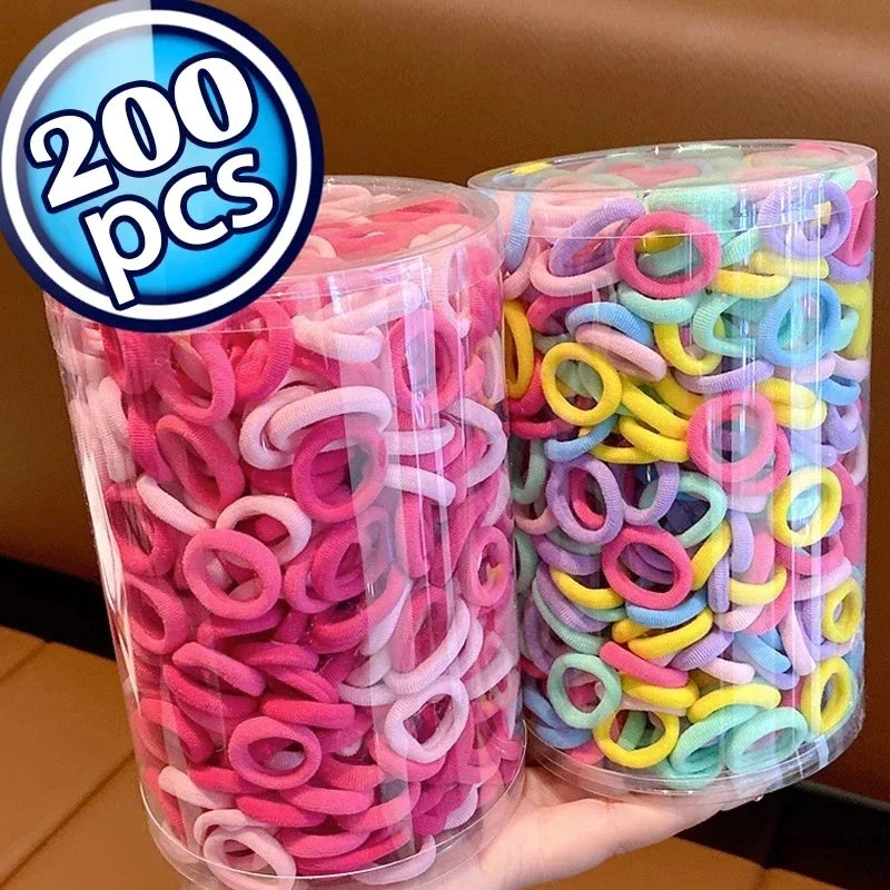 200-1000pcs Colorful Nylon Elastic Hair Ties for Women and Girls