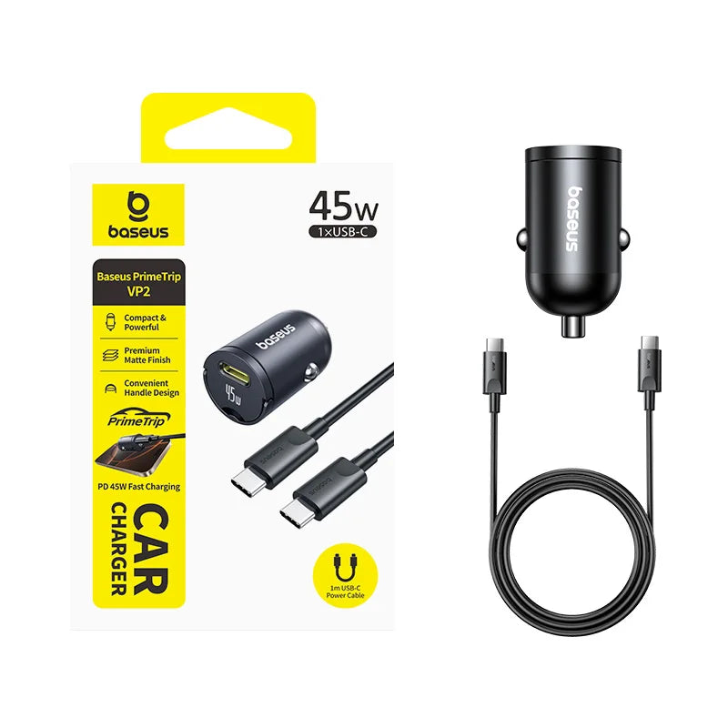 Baseus 45W Mini Car Charger with UFCS PPS PD Fast Charging