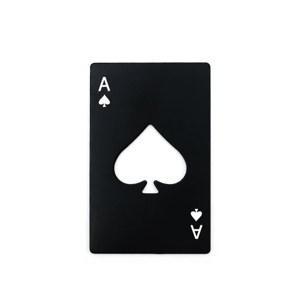 Stainless Steel Ace of Spades Credit Card Bottle Opener