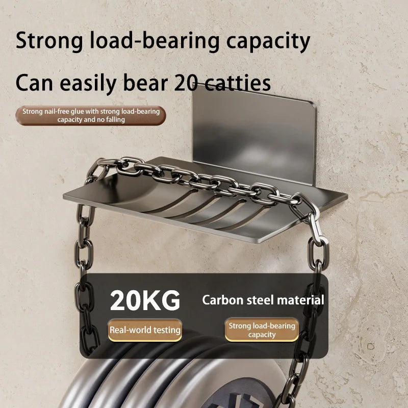 Wall-Mounted Black Carbon Steel Soap Holder