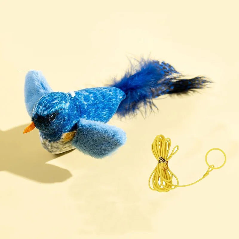 Interactive Electric Sounding Bird Plush Cat Toy