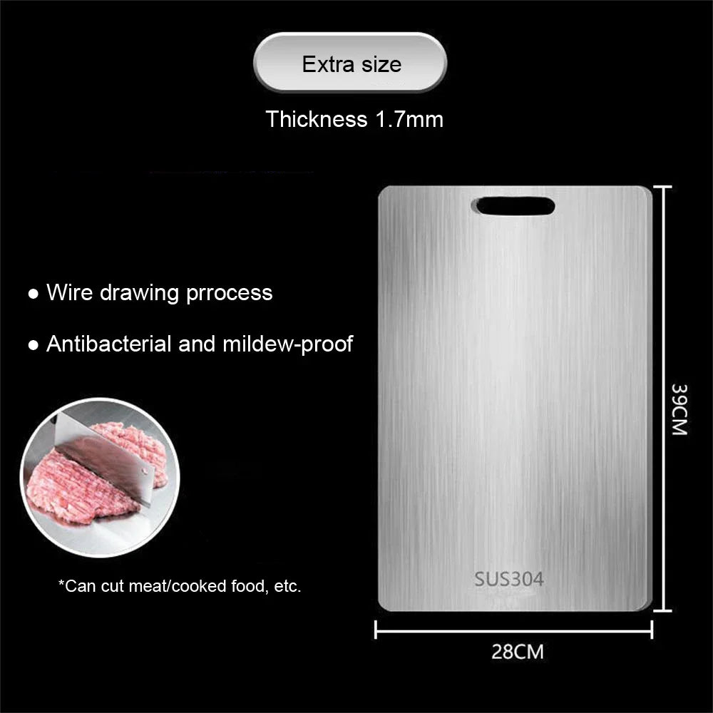 Double-Sided 316 Stainless Steel Thickened Chopping Board