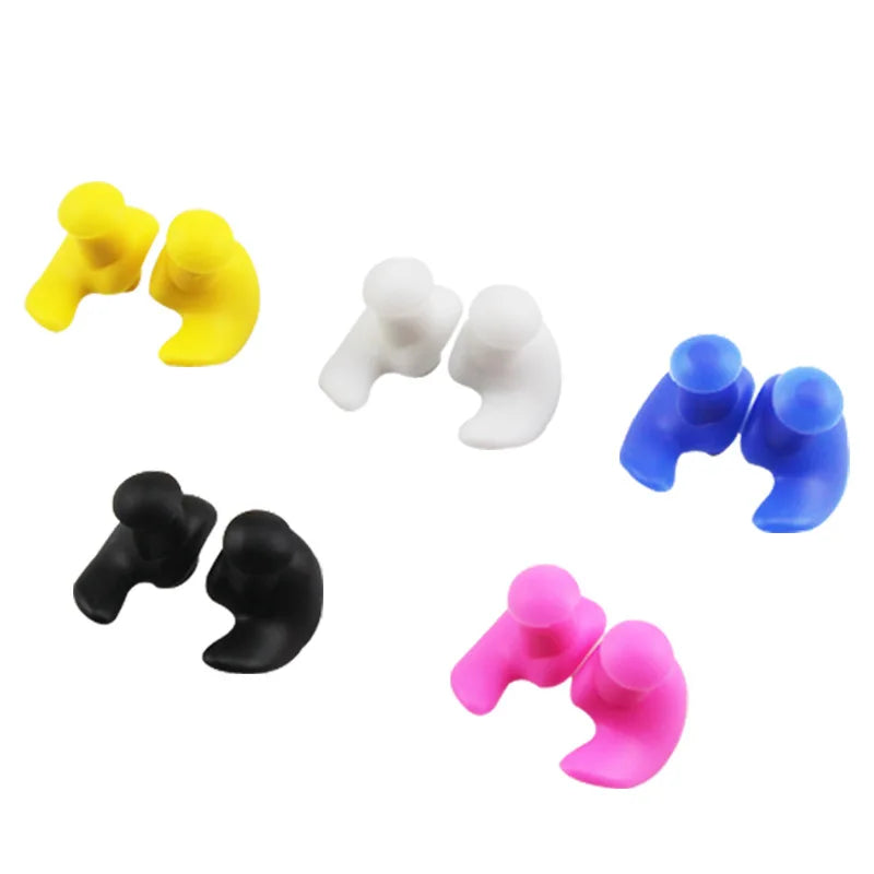 1 Pair Waterproof Soft Silicone Swimming Earplugs