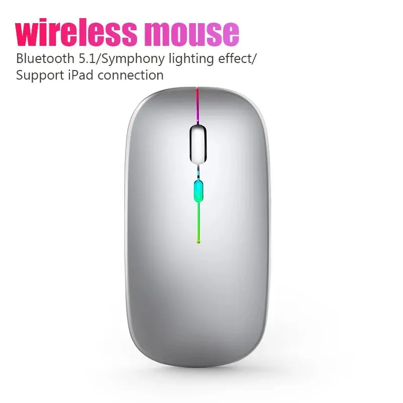RGB Rechargeable Wireless Bluetooth Gaming Mouse, 3600 DPI Ergonomic LED Mouse for PC and Laptop