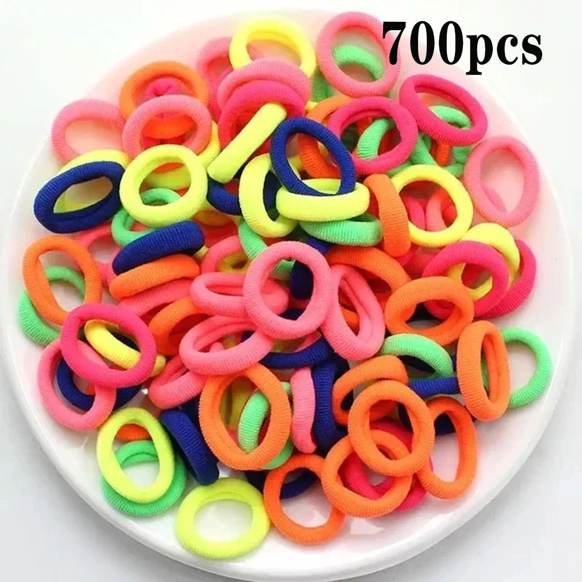 200-1000pcs Colorful Nylon Elastic Hair Ties for Women and Girls