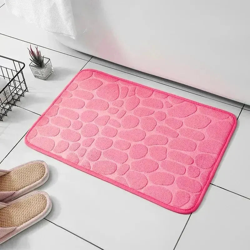 Embossed Pebble Anti-Slip Fiber Bath Mat