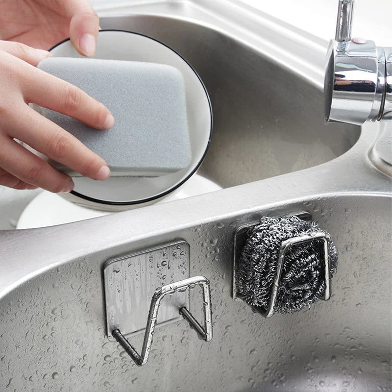 Stainless Steel Adhesive Sink Sponge Holder