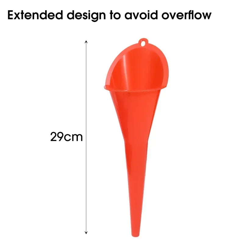 Anti-Splash Long Stem Plastic Oil Funnel for Cars and Motorcycles