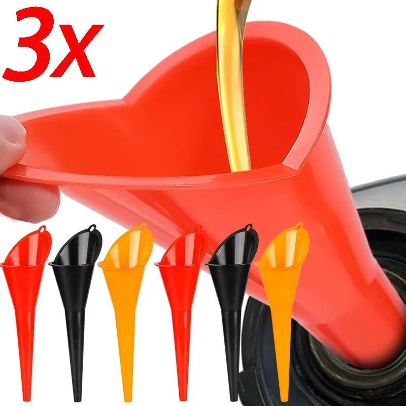 Anti-Splash Long Stem Plastic Oil Funnel for Cars and Motorcycles