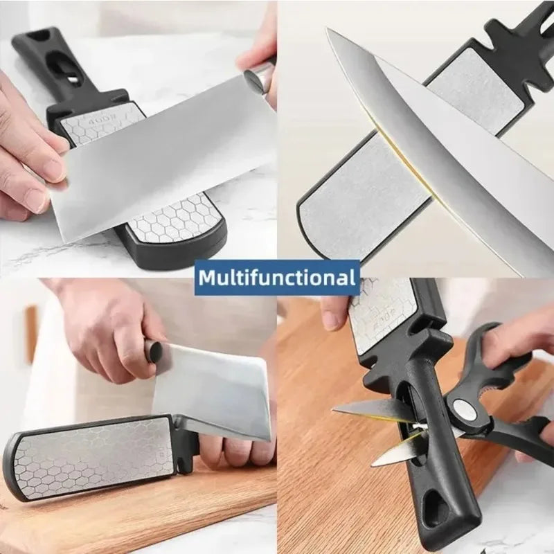 5-in-1 Multi-Tool Knife Sharpener with 400/1000 Grit Diamond Bars