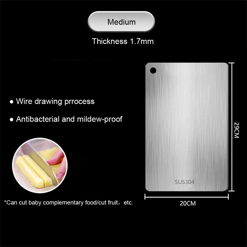 Double-Sided 316 Stainless Steel Thickened Chopping Board