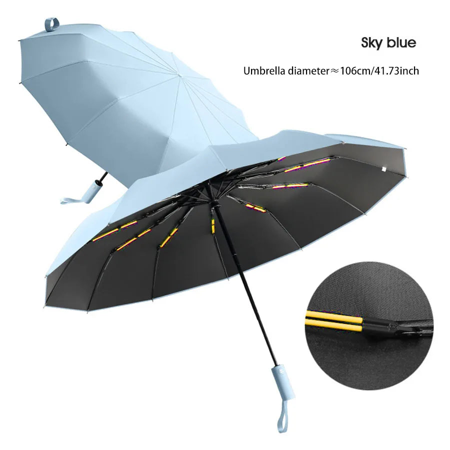 Reinforced 24-Bone Wind-Resistant Business Umbrella with UV Protection