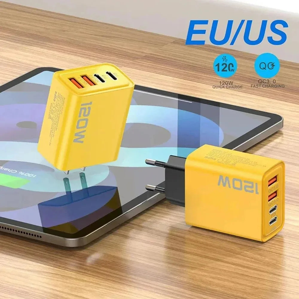 4-Port USB-C PD & Quick Charge 3.0 Fast Charging Adapter
