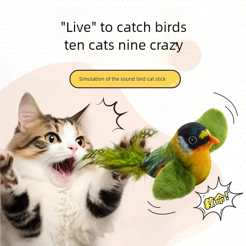 Interactive Electric Sounding Bird Plush Cat Toy