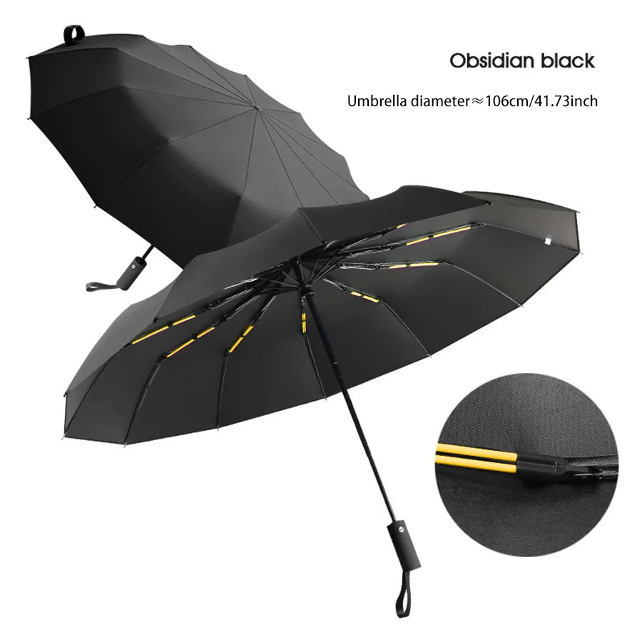 Reinforced 24-Bone Wind-Resistant Business Umbrella with UV Protection