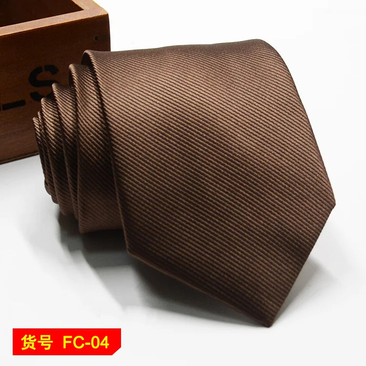 Men's 7-8cm Jacquard Necktie with Floral and Stripe Patterns