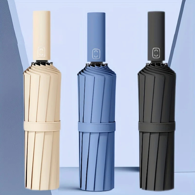 24-Bone Wind-Resistant Business Umbrella with UV Protection