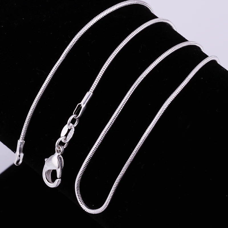 925 Sterling Silver Solid Snake Chain Necklace (1mm-3mm)