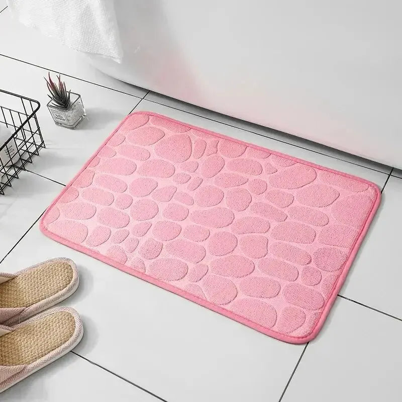 Embossed Pebble Anti-Slip Fiber Bath Mat