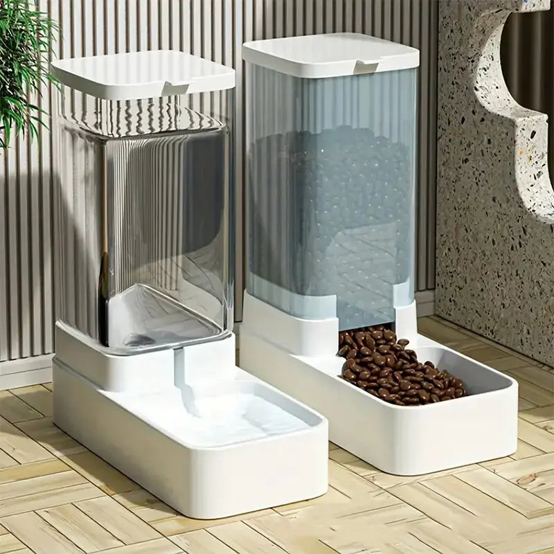 Automatic Gravity Dog Food and Water Dispenser Set