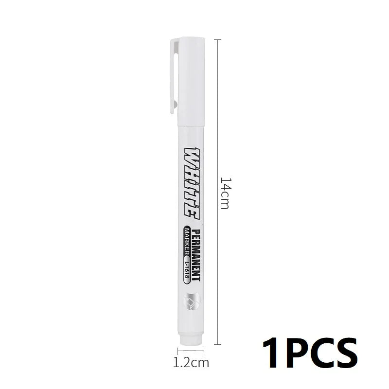 Waterproof White Permanent Metal Marker Pen with 1mm Tip