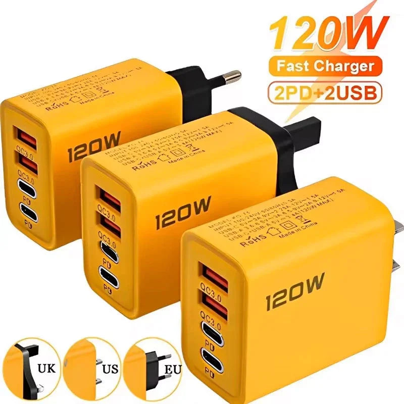 4-Port USB-C PD & Quick Charge 3.0 Fast Charging Adapter