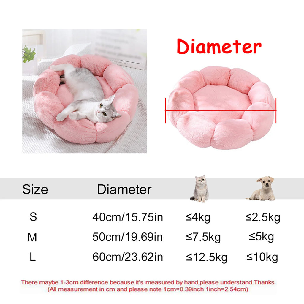 Super Soft Round Plush Pet Bed for Dogs and Cats