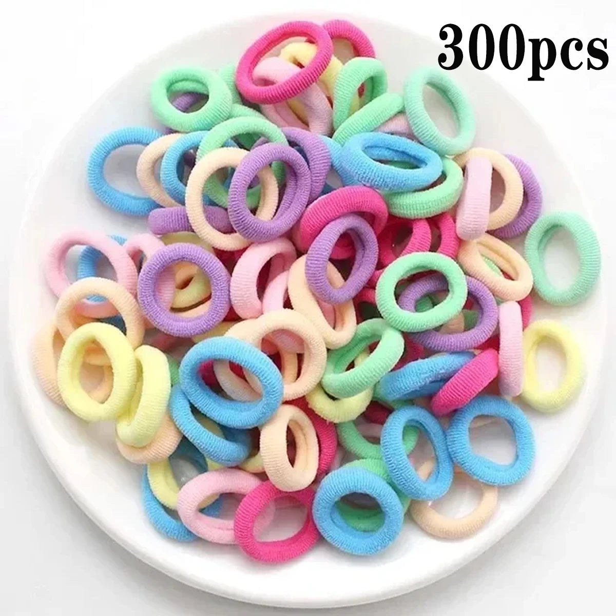 200-1000pcs Colorful Nylon Elastic Hair Ties for Women and Girls