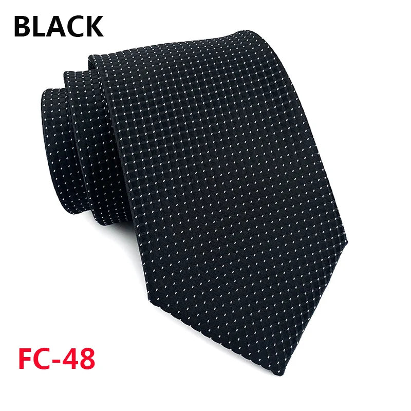 Men's 7-8cm Jacquard Necktie with Floral and Stripe Patterns