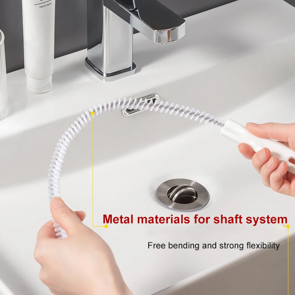 Flexible Sink and Drain Cleaning Brush for Hair Clog Removal