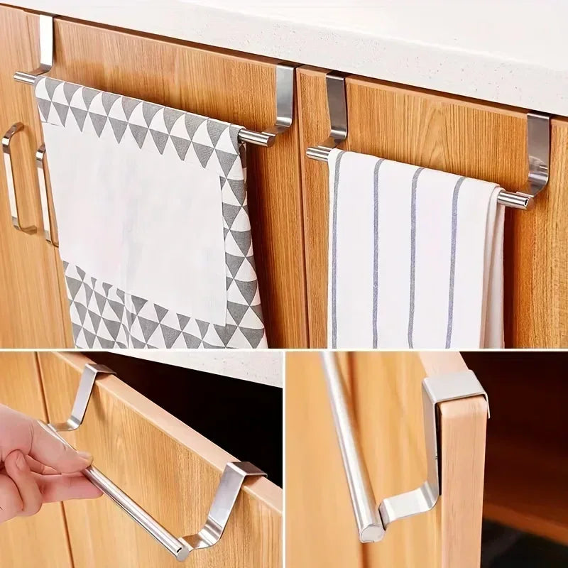 Extendable No-Drill Over-Door Towel Rail for Kitchen and Bathroom