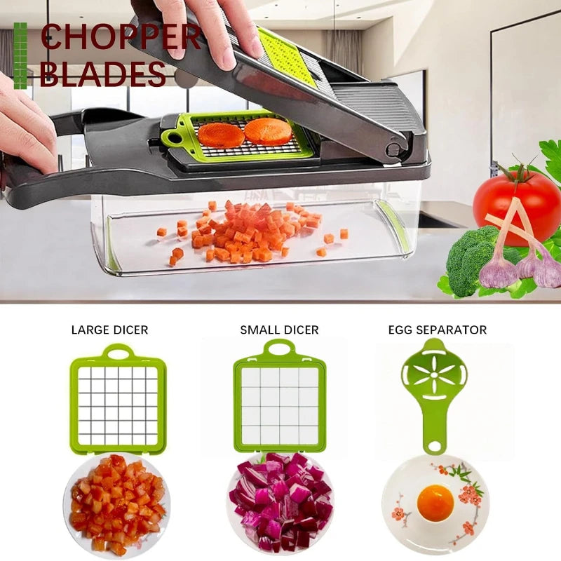 14-Piece Multifunctional Vegetable Slicer and Grater Set