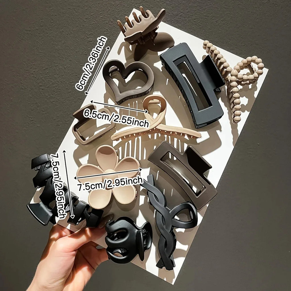 11-Piece Matte Shark Hair Clip Set