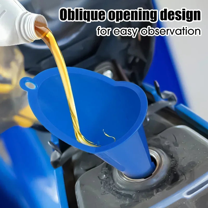 Anti-Splash Long Stem Plastic Oil Funnel for Cars and Motorcycles