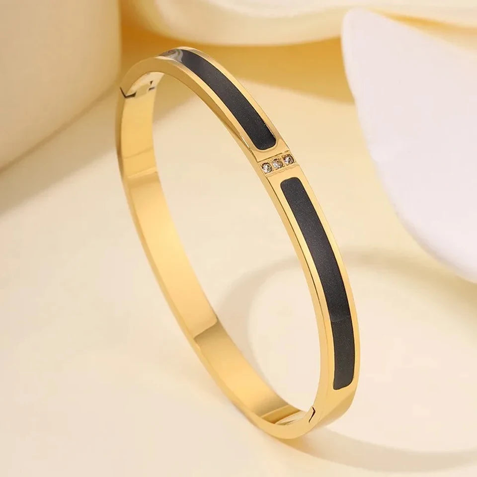 ZAKOL Zirconia Inlaid Stainless Steel Stackable Bracelet Set